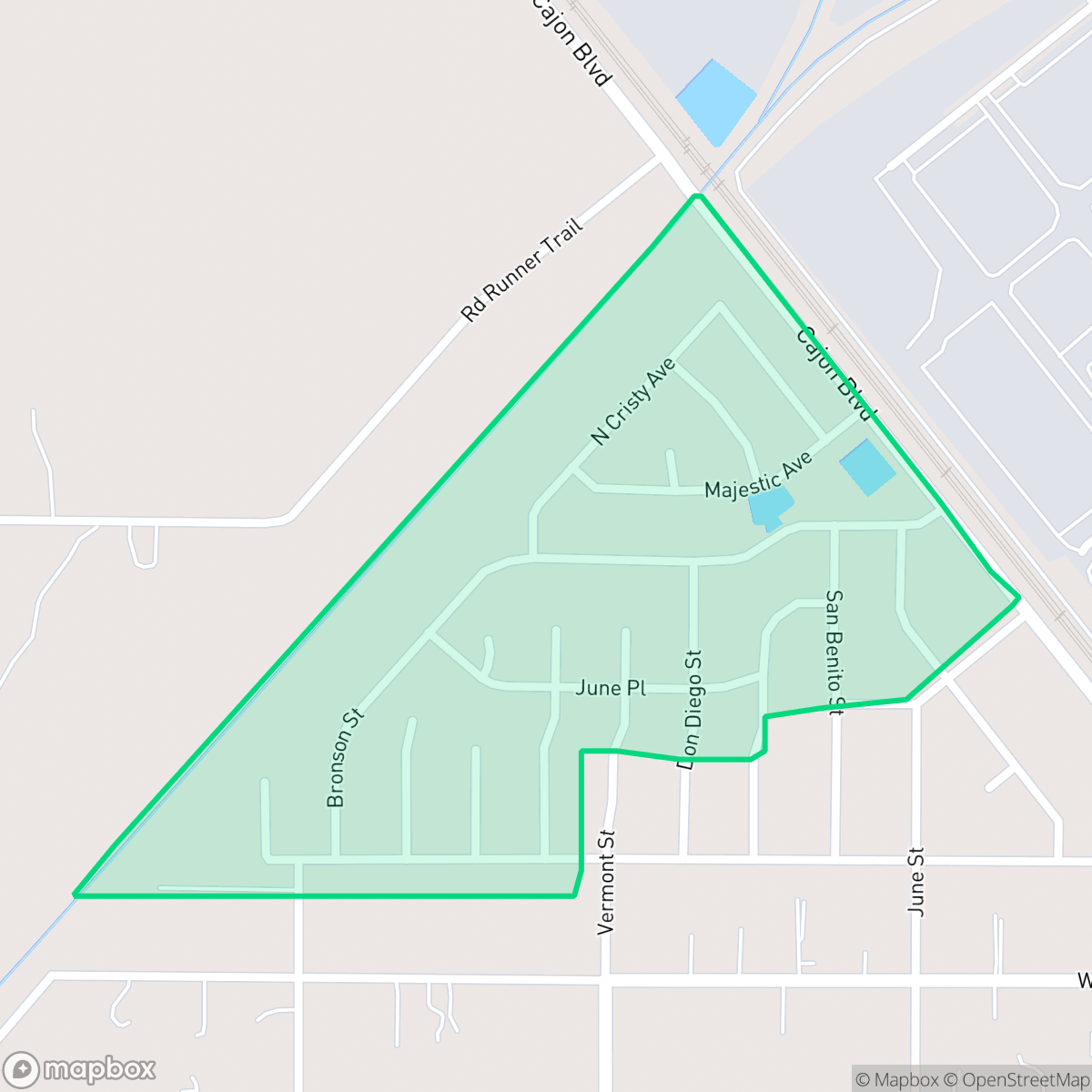 Map showing the location of Cimmeron, San Bernardino, CA