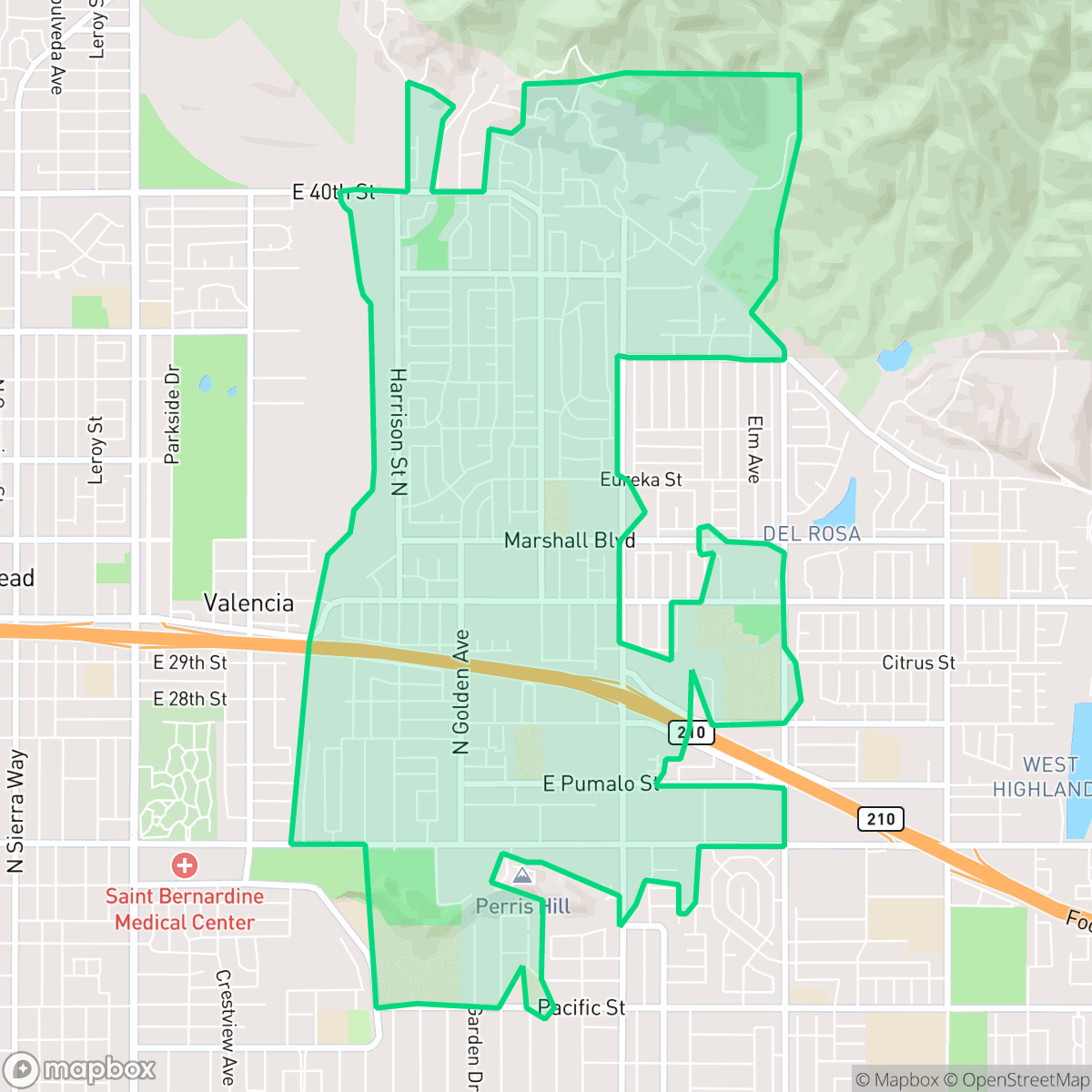 Map showing the location of DRNAG, San Bernardino, CA