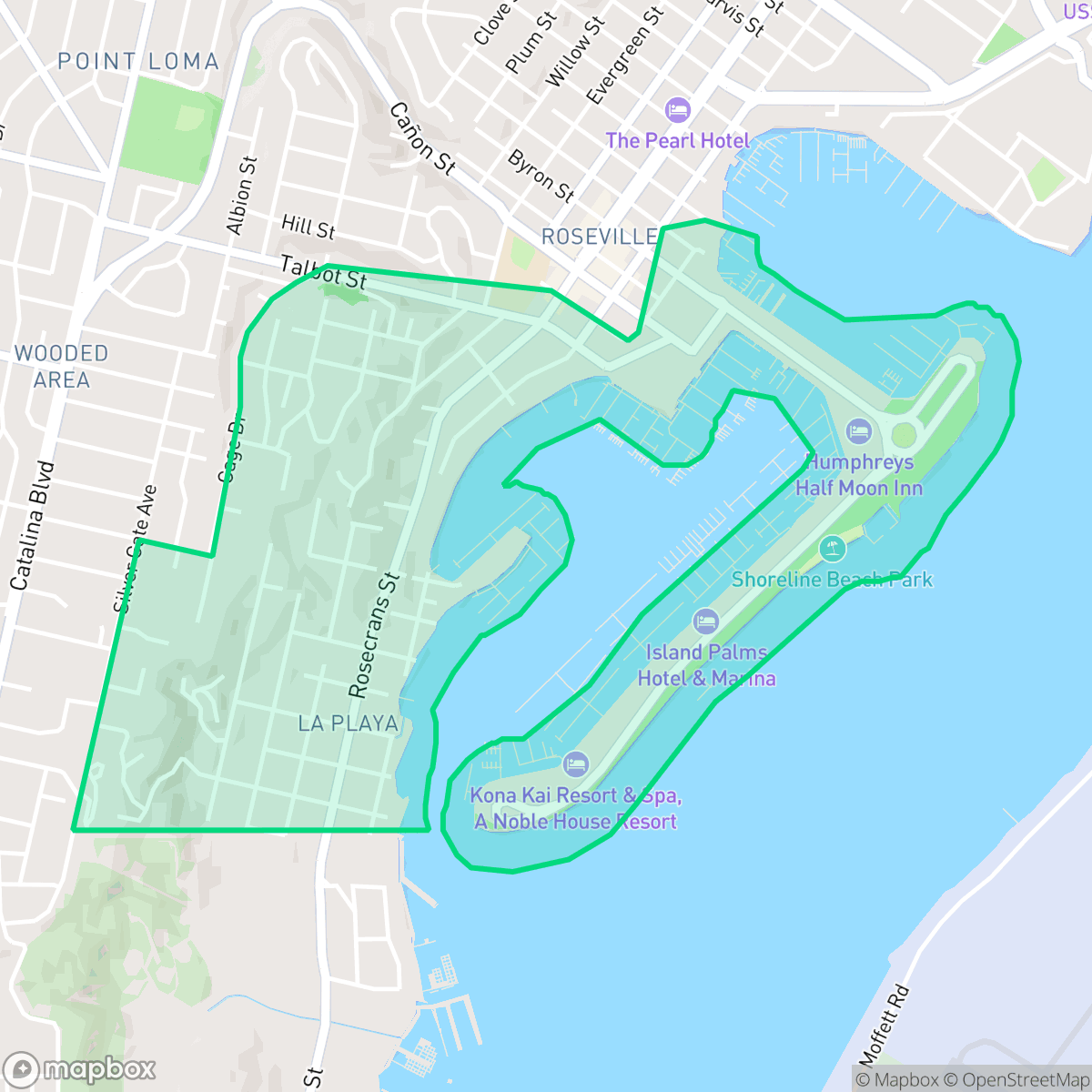 Map showing the location of La Playa, San Diego, CA