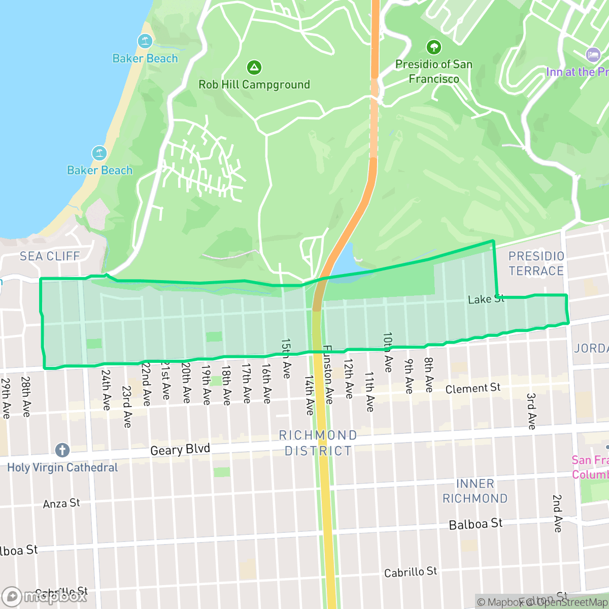 Map showing the location of Lake, San Francisco, CA
