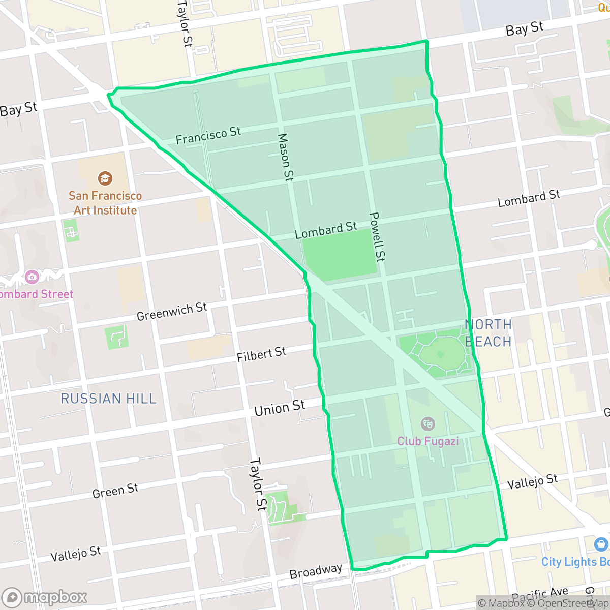 Map showing the location of North Beach, San Francisco, CA
