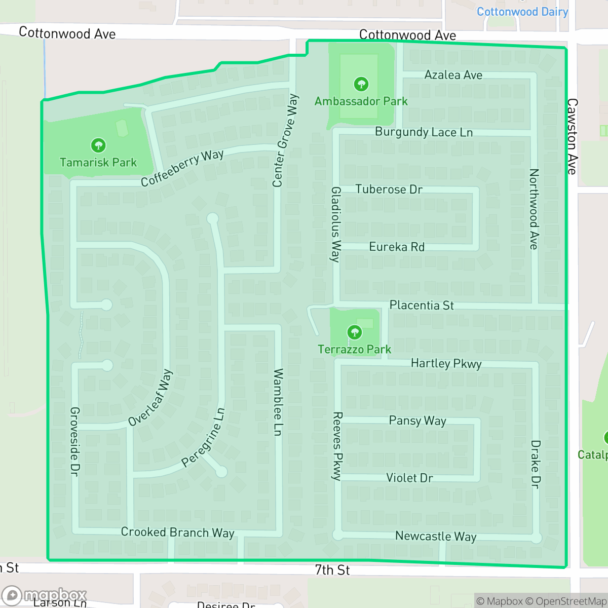 Map showing the location of The Ranch, San Jacinto, CA