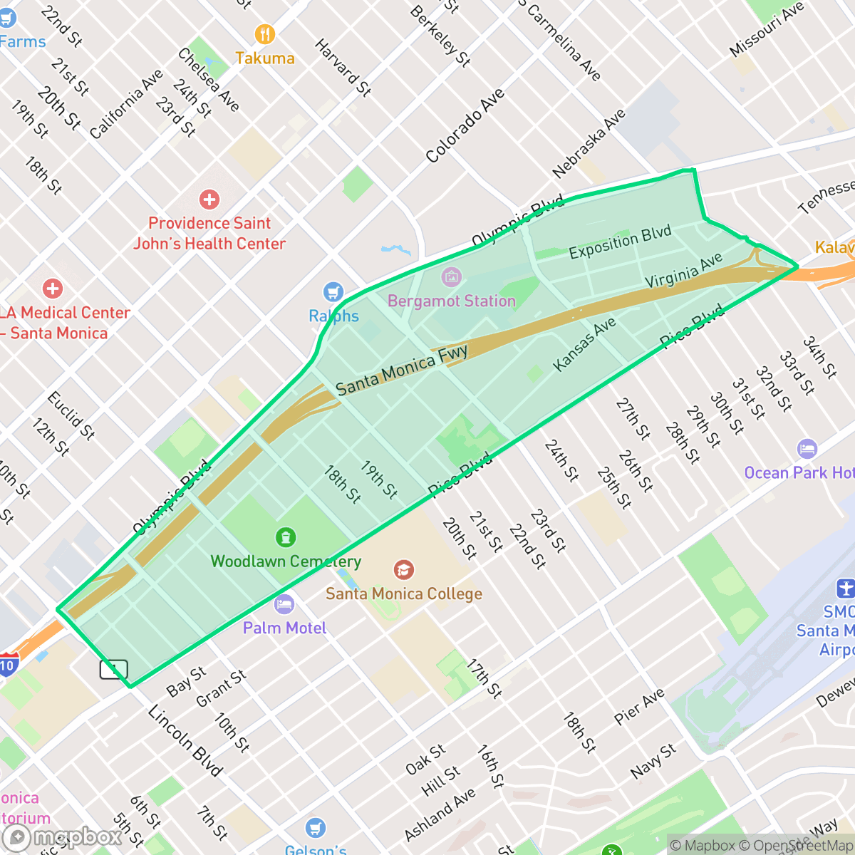 Map showing the location of Pico District, Santa Monica, CA