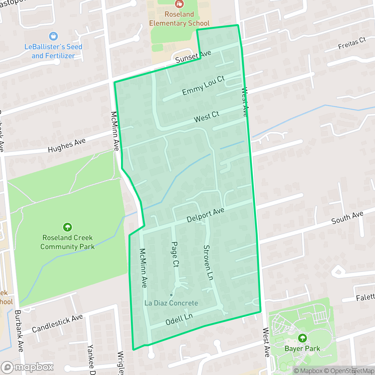 Map showing the location of Sunset McMinn, Santa Rosa, CA