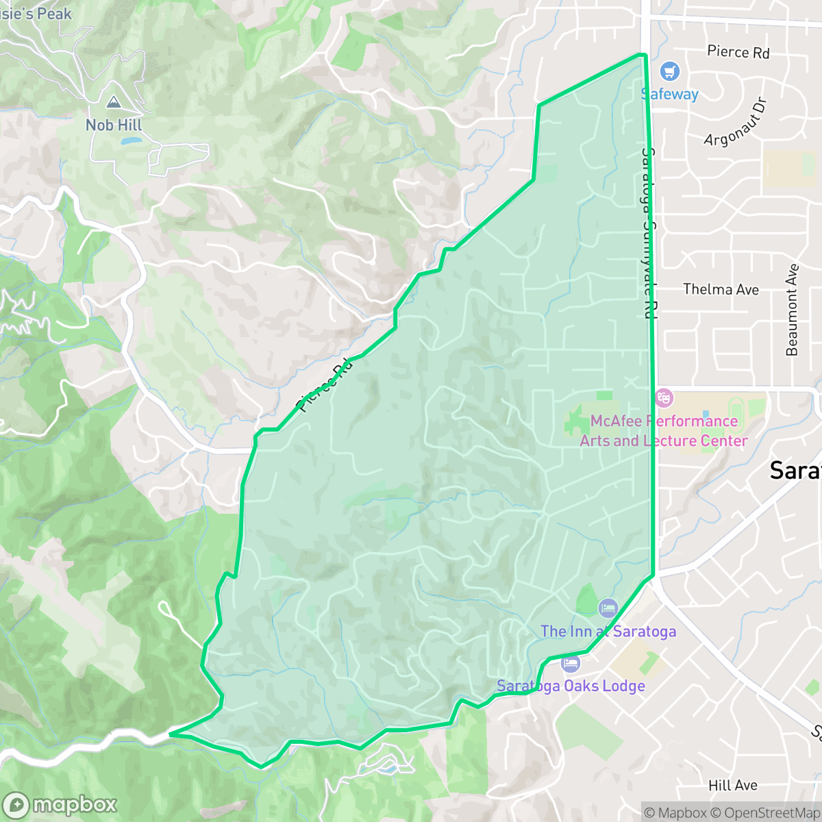 Map showing the location of Congress Springs, Saratoga, CA