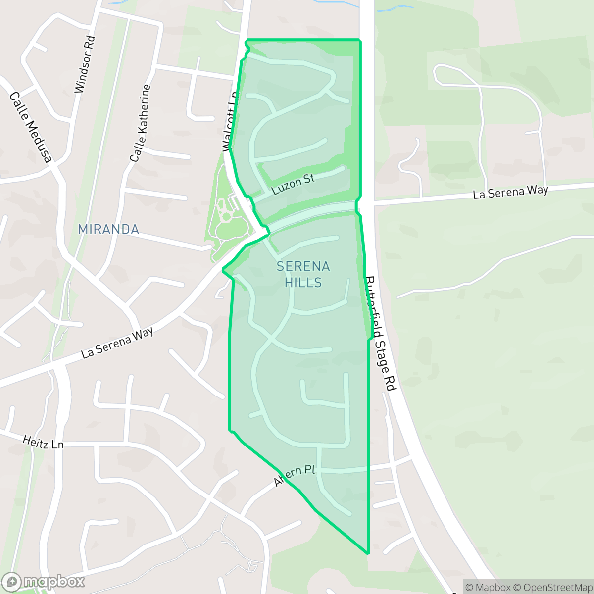 Map showing the location of Serena Hills, Temecula, CA