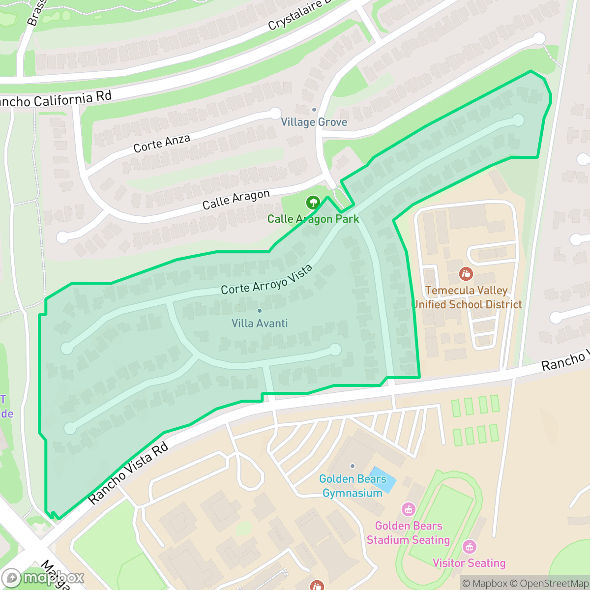 Map showing the location of Villa Avanti, Temecula, CA