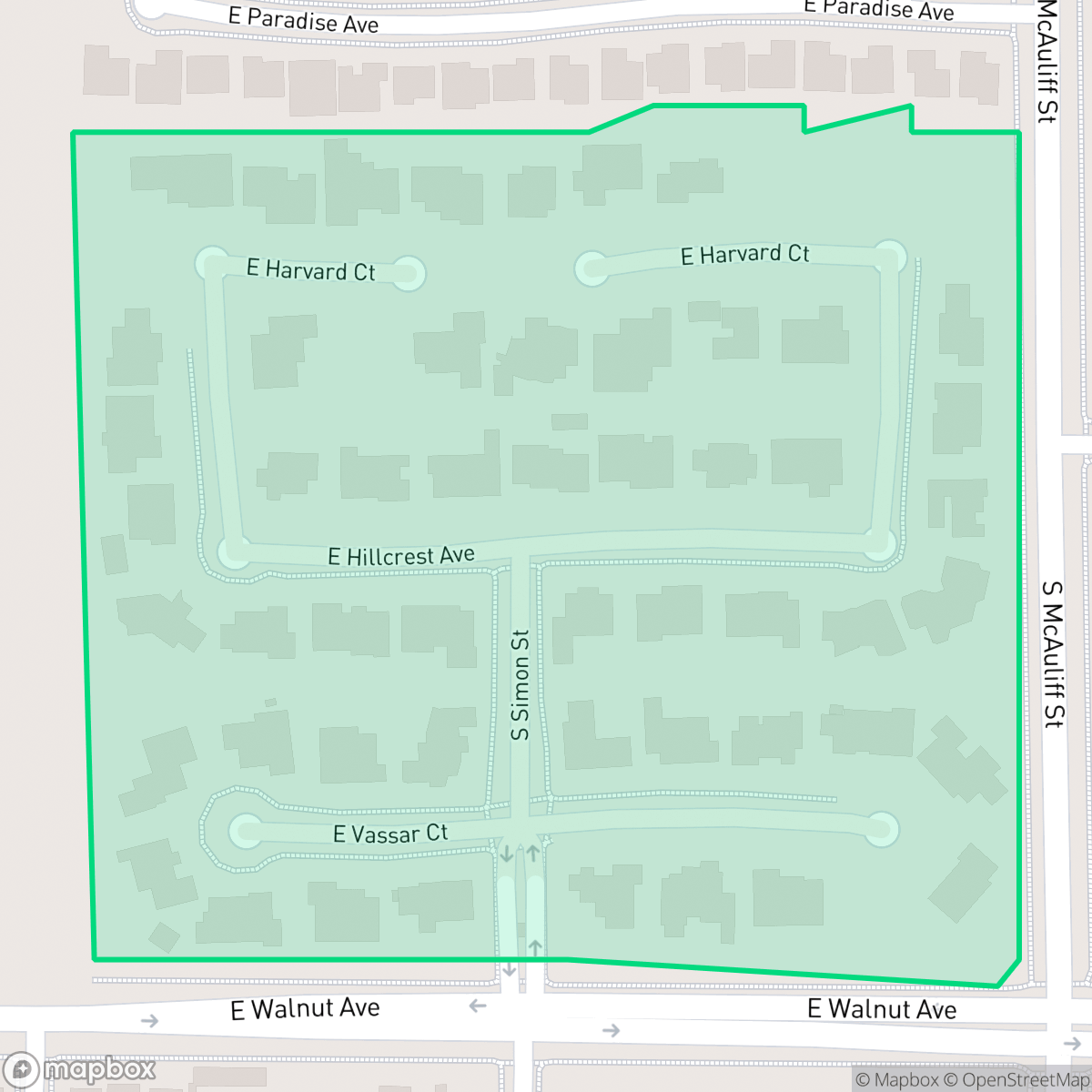 Map showing the location of Bonaventure, Visalia, CA