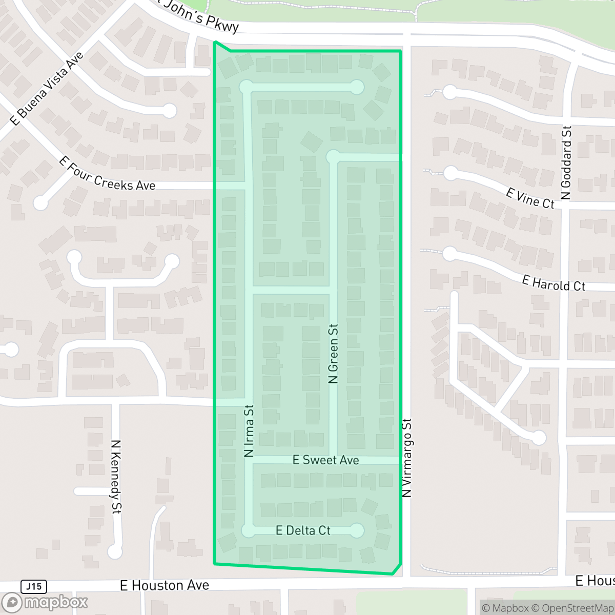 Map showing the location of Pine River Ranch Estates, Visalia, CA
