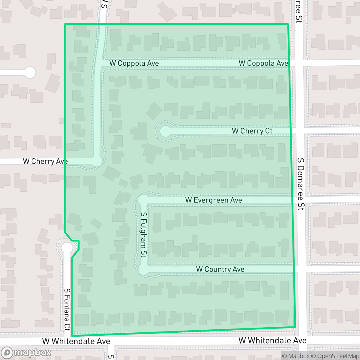 Map showing the location of Sunset West, Visalia, CA