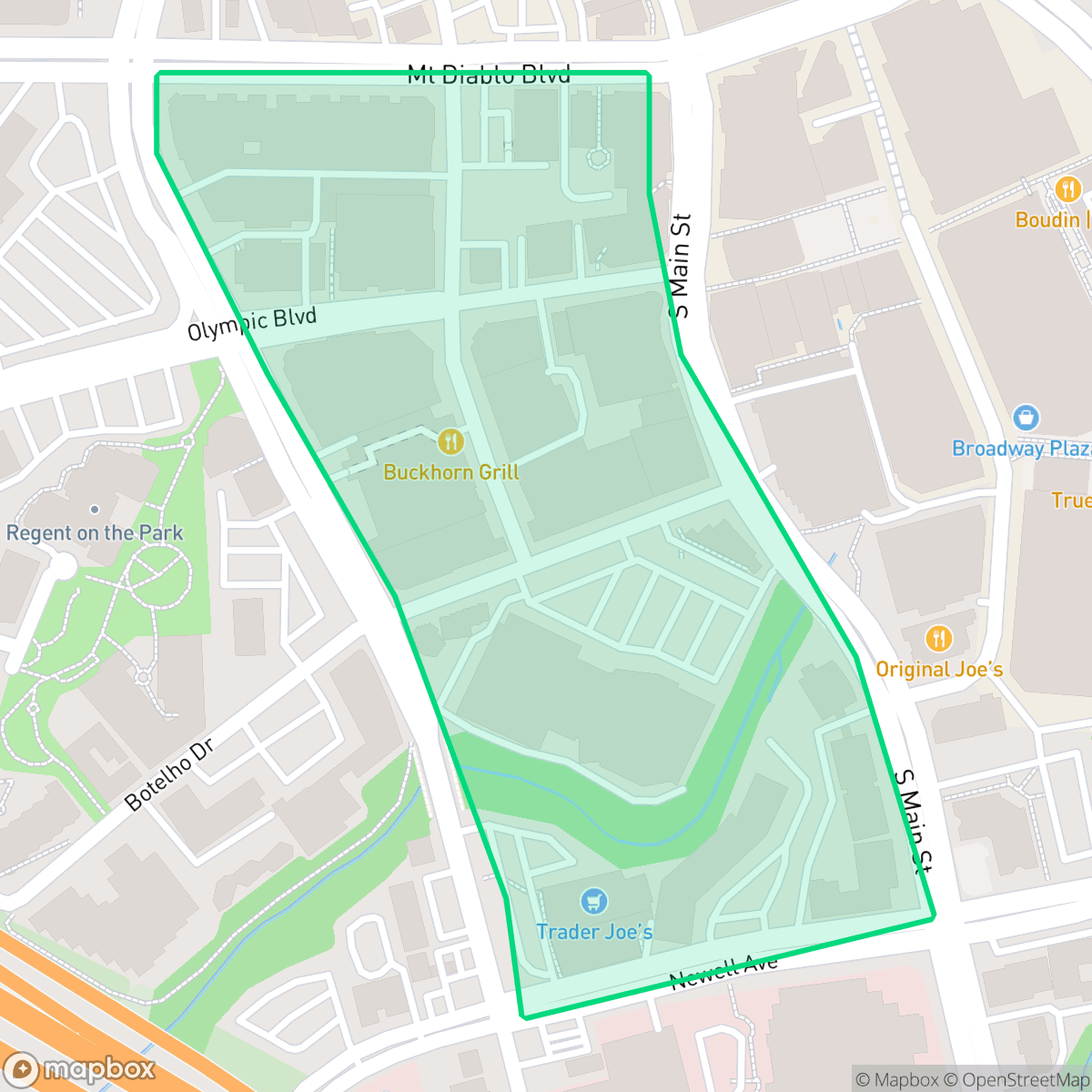 Map showing the location of Parkmead, Walnut Creek, CA
