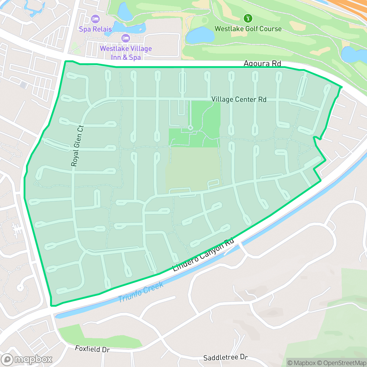 Map showing the location of First Neighborhood, Westlake Village, CA