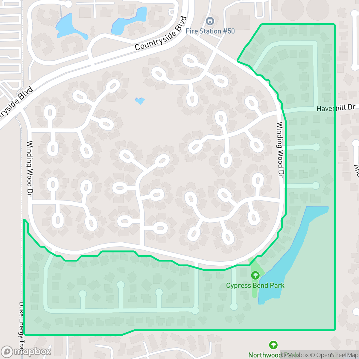 Map showing the location of Cypress Bend Homeowners Association, Clearwater, FL