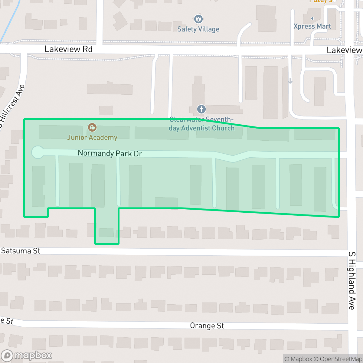 Map showing the location of Normandy Park Condominium Association, Clearwater, FL
