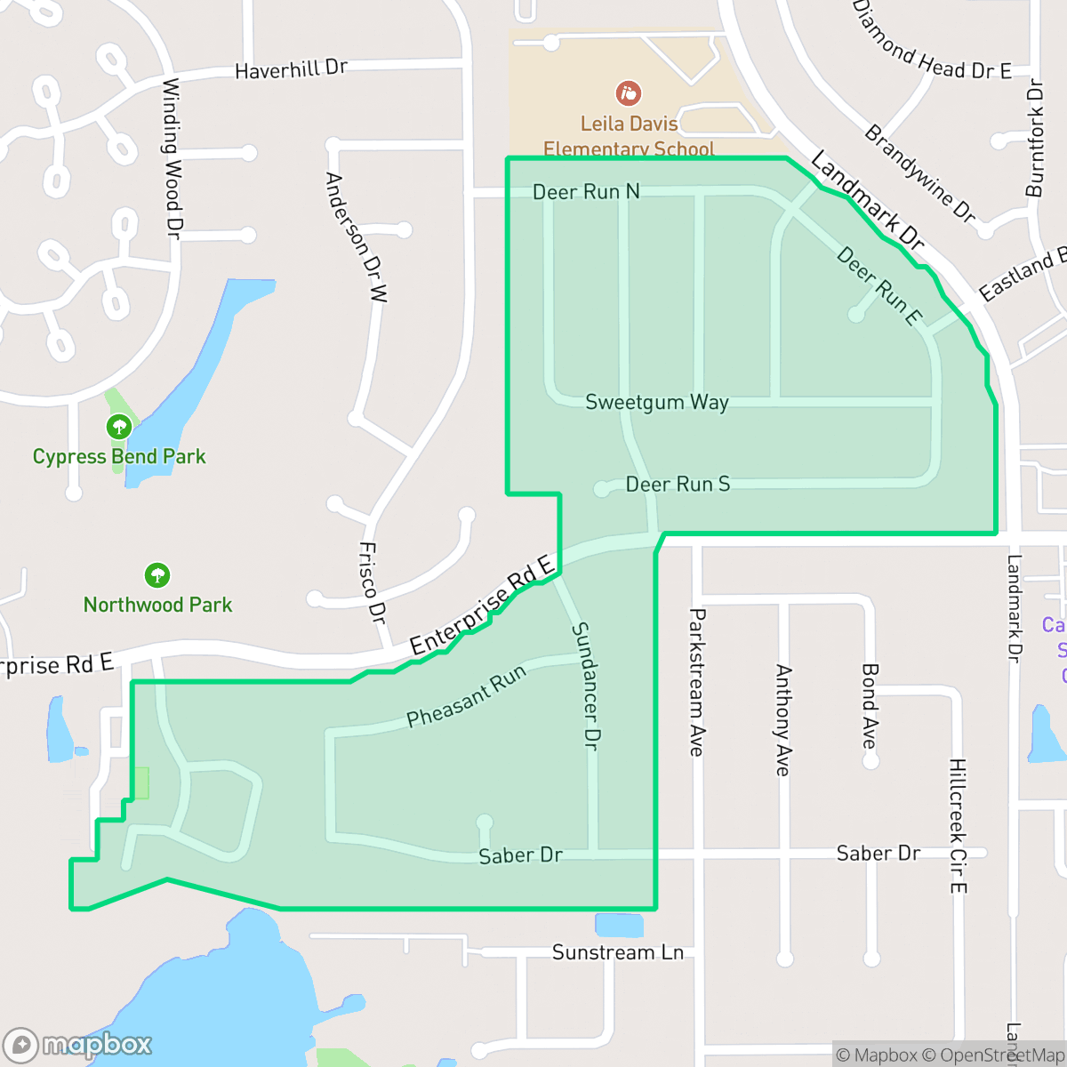 Map showing the location of Northwood Estates Homeowners Association, Clearwater, FL