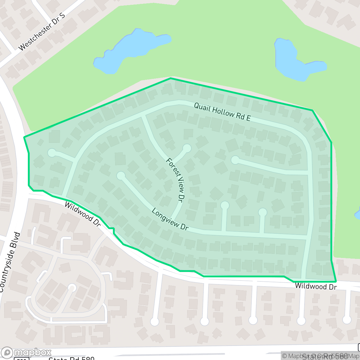 Map showing the location of Oak Forest of Countryside HOA, Clearwater, FL