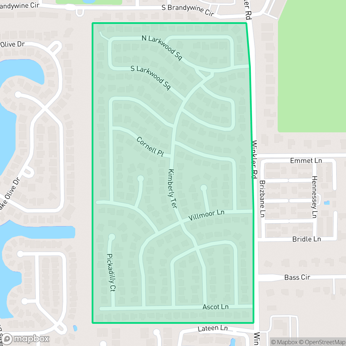 Map showing the location of Cypress Village - Coronado Moors, Cypress Lake, FL