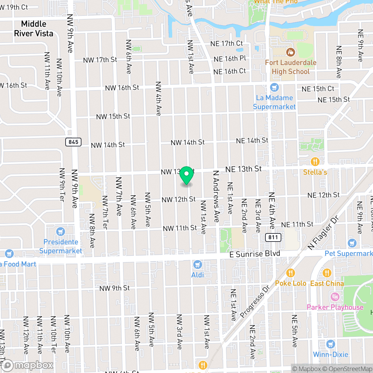 Map showing the location of Fort Lauderdale, FL — coverage area