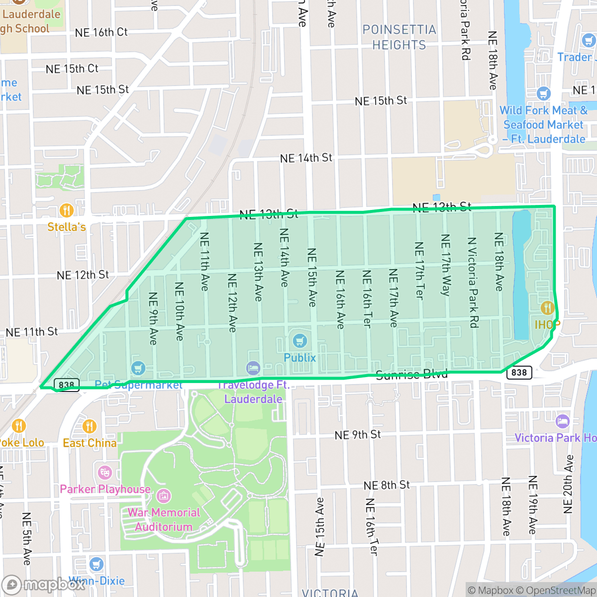 Map showing the location of Lake Ridge, Fort Lauderdale, FL