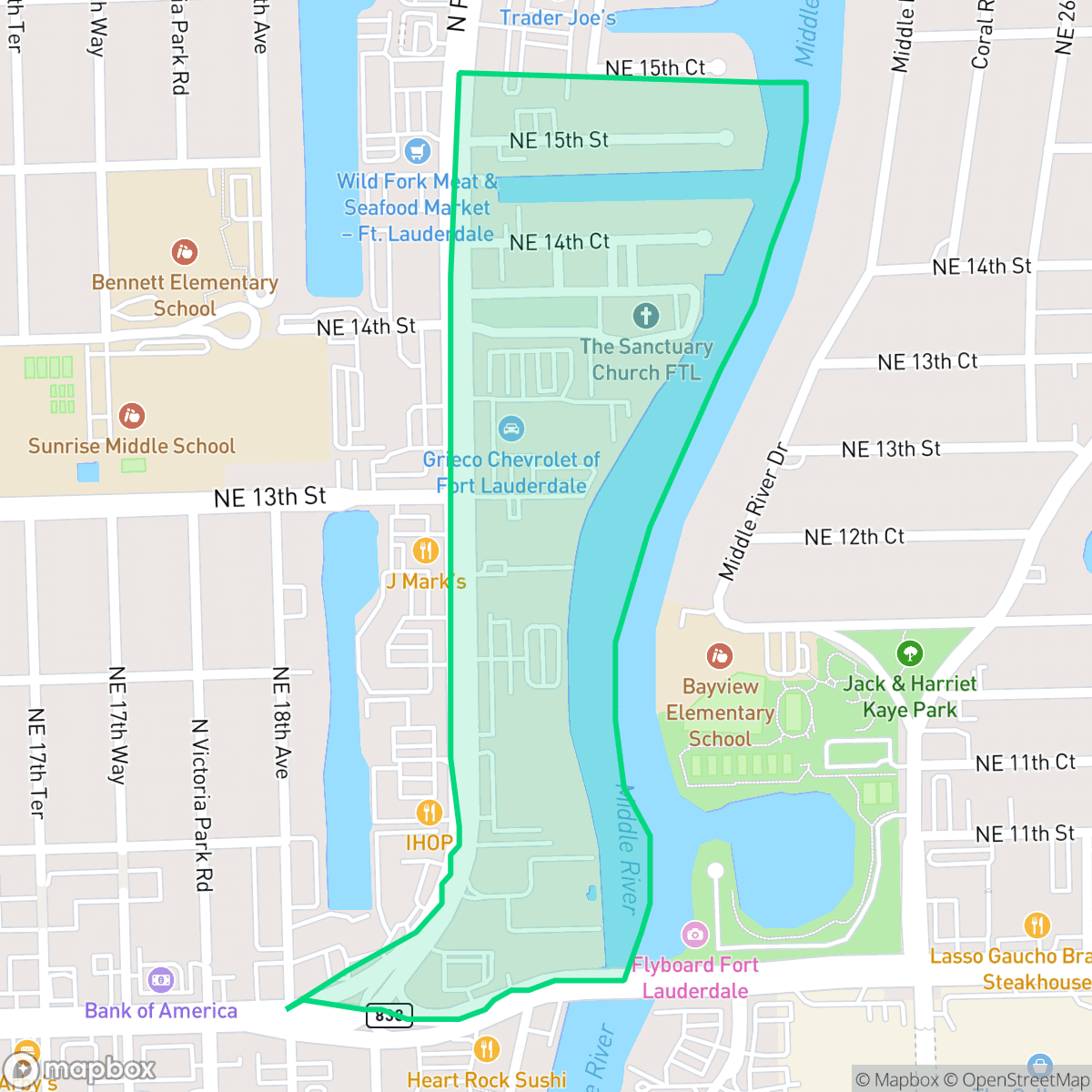 Map showing the location of Laudergate Isles, Fort Lauderdale, FL