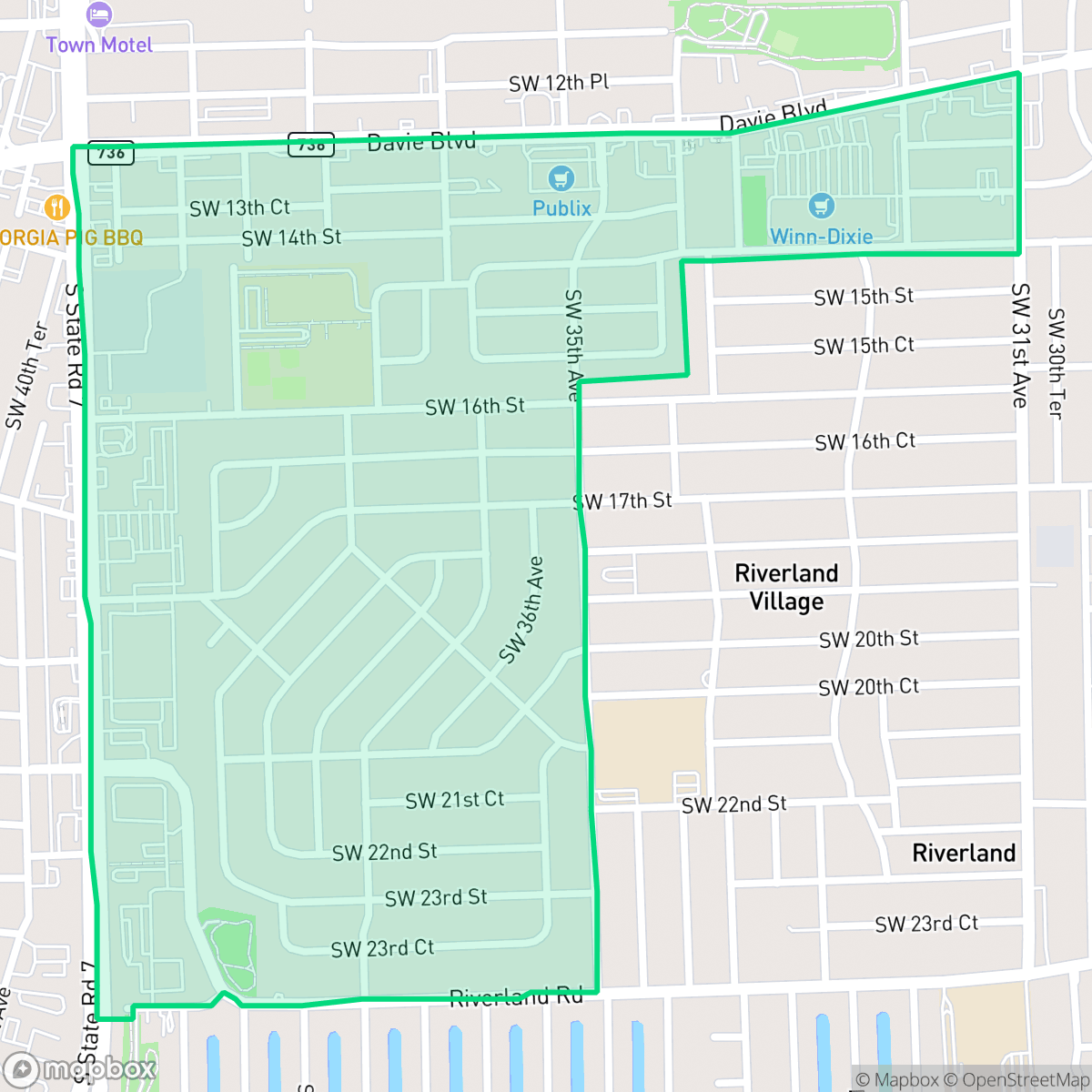 Map showing the location of Sunset, Fort Lauderdale, FL