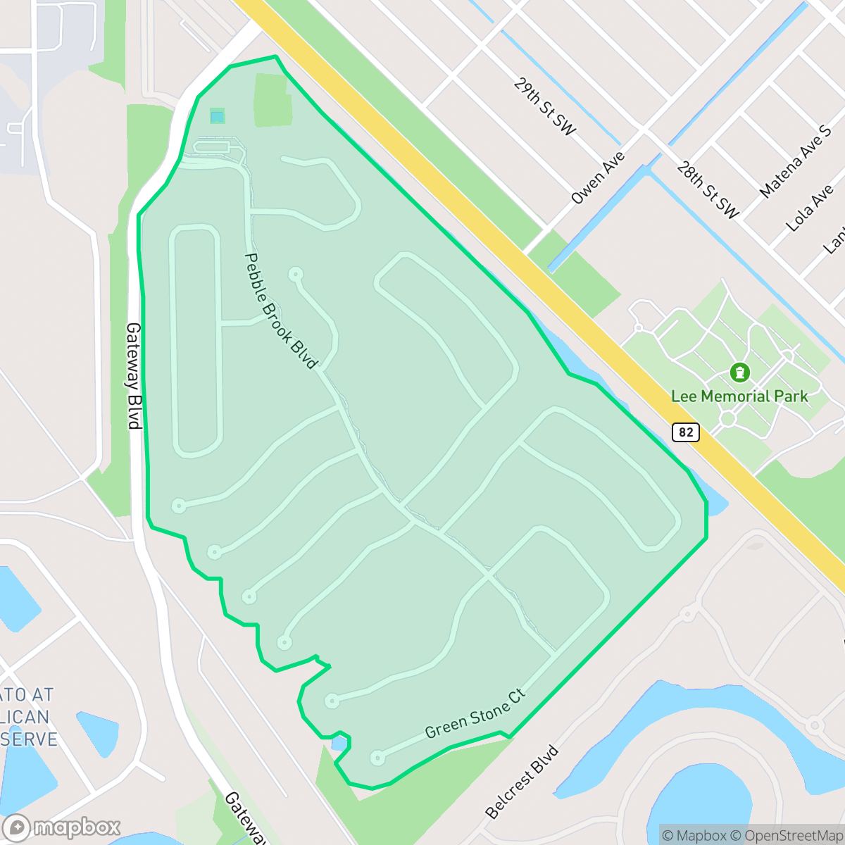Map showing the location of Stoneybrook at Gateway, Gateway, FL