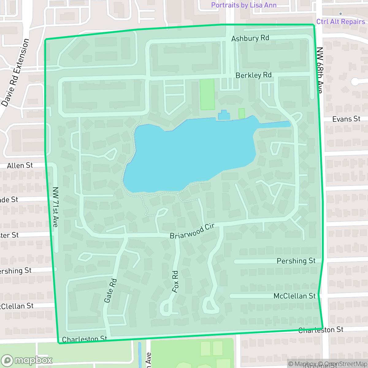 Map showing the location of Carriage, Hollywood, FL