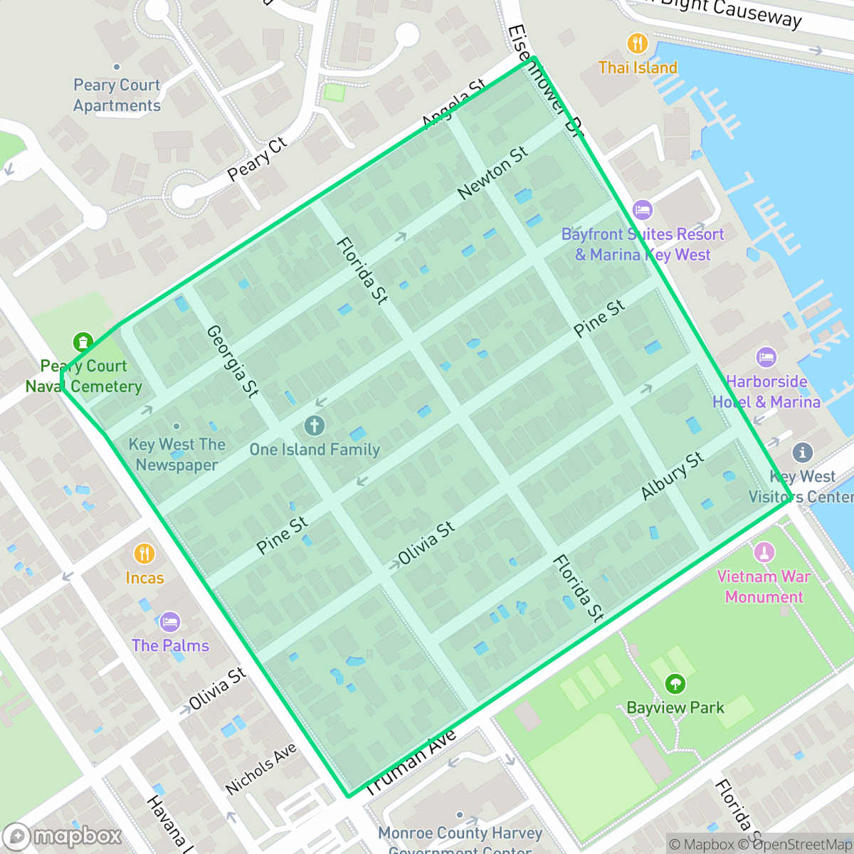Map showing the location of The Meadows, Key West, FL