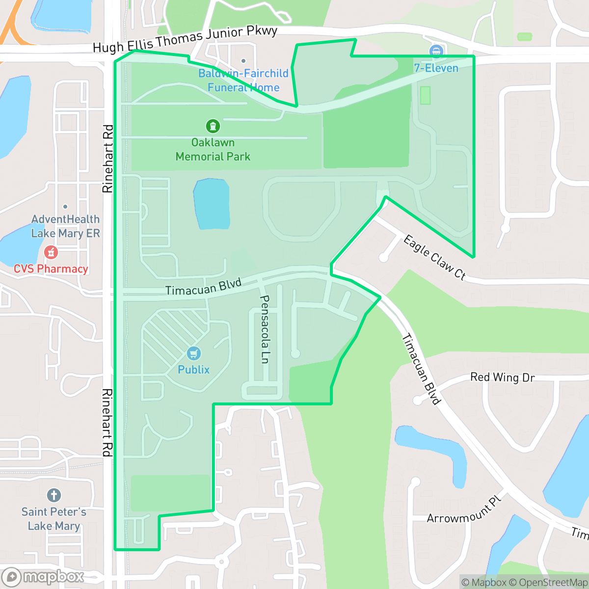 Map showing the location of Bell Timacuan, Lake Mary, FL