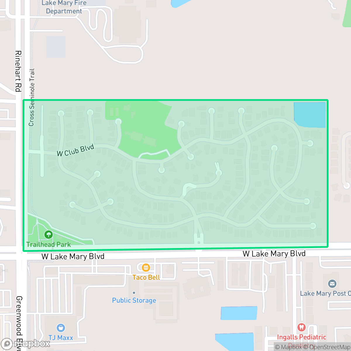 Map showing the location of The Forest, Lake Mary, FL