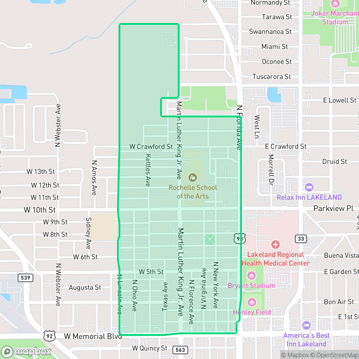 Map showing the location of Paul A. Diggs, Lakeland, FL