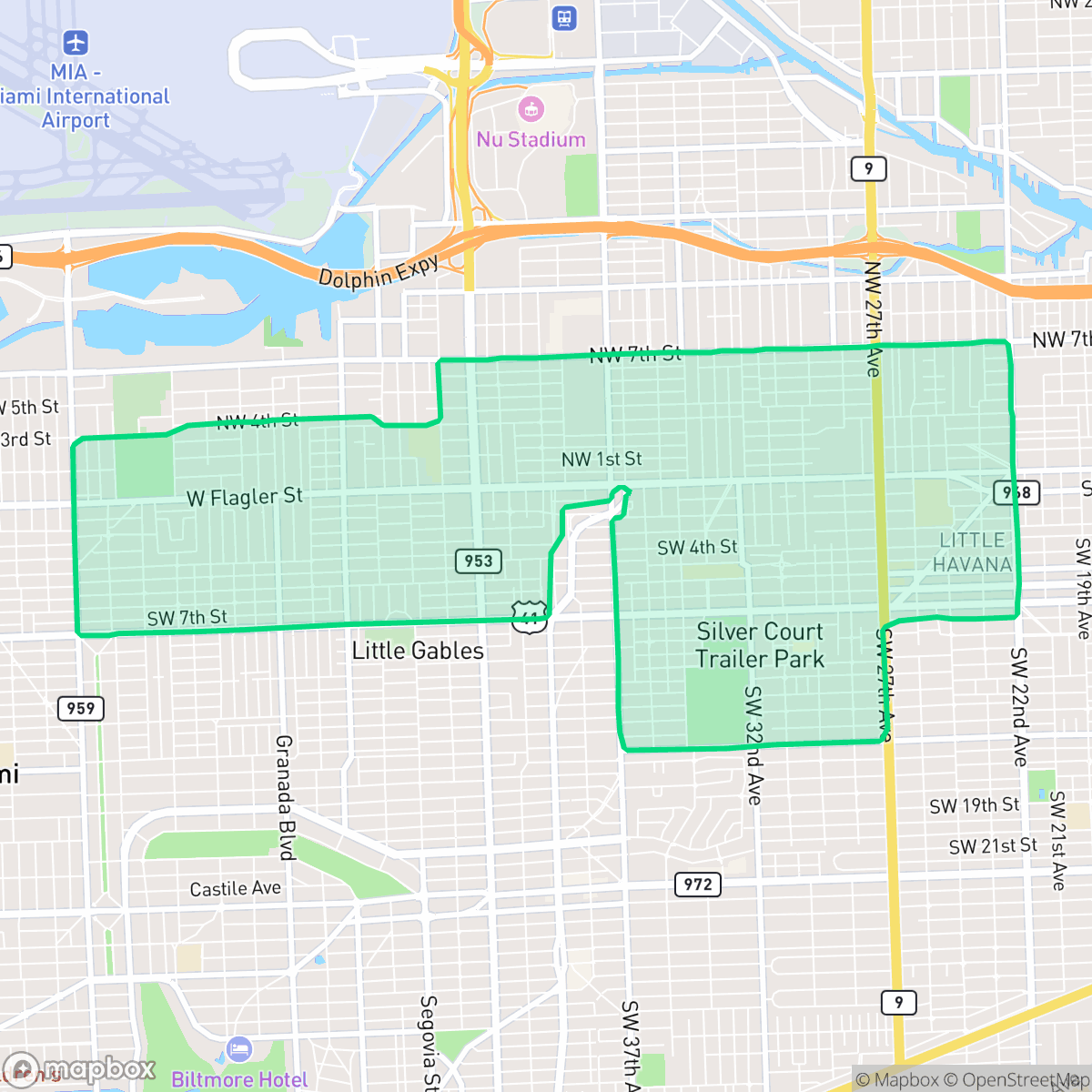 Map showing the location of Alameda - West Flagler, Miami, FL