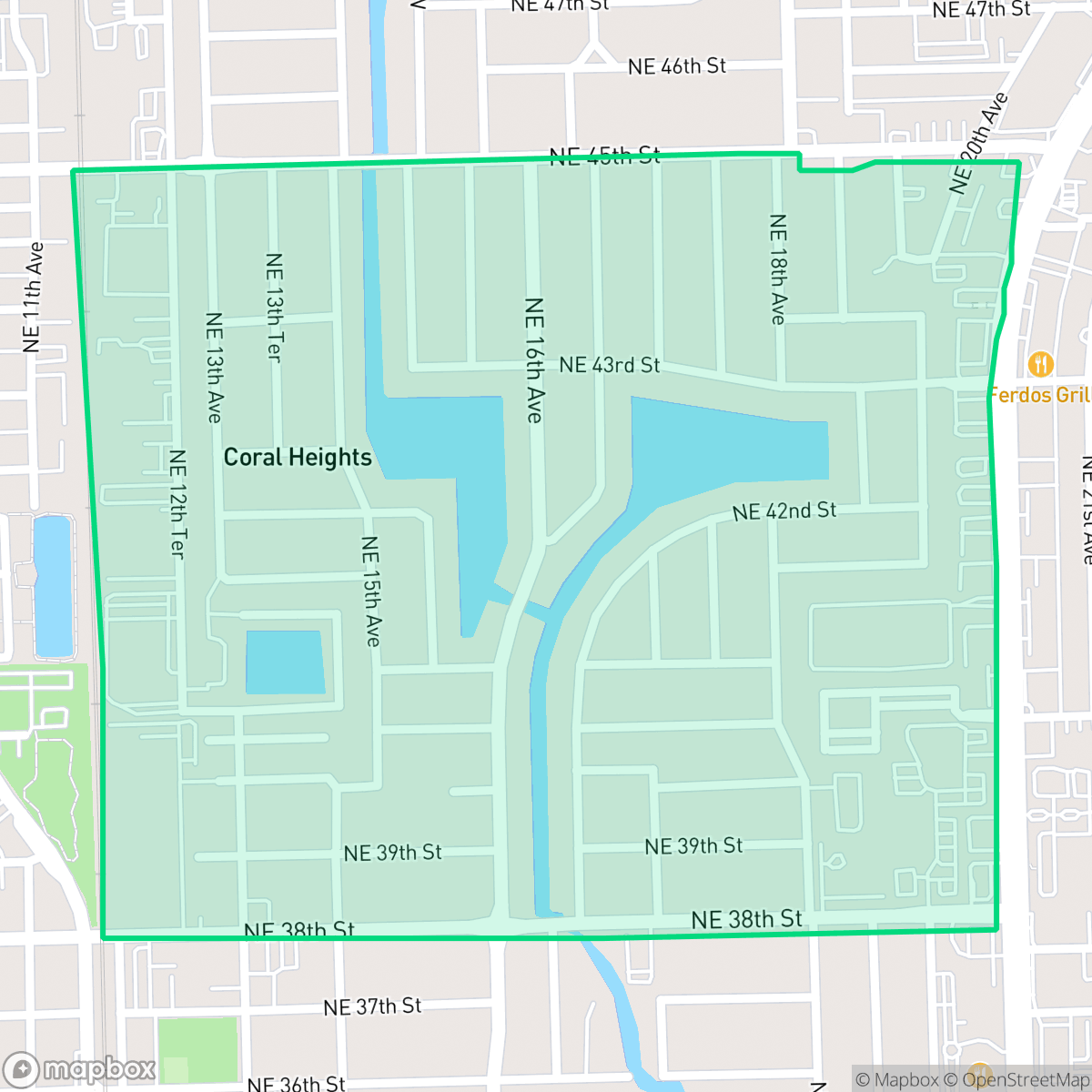 Map showing the location of Central Corals, Oakland Park, FL