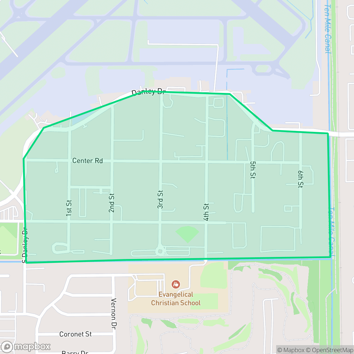 Map showing the location of Page Park, FL — coverage area