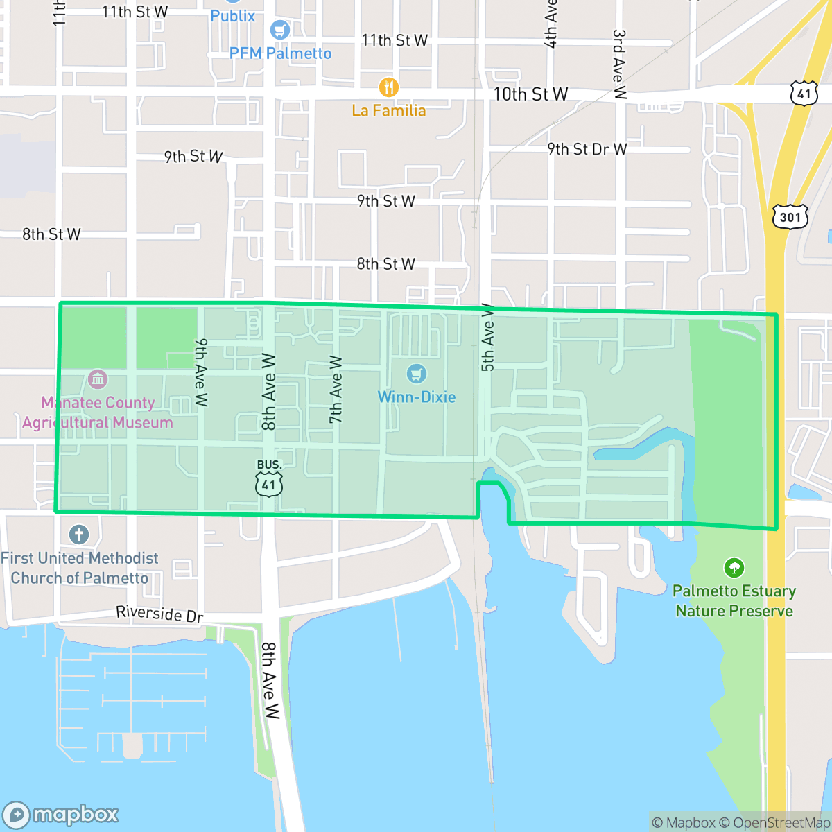 Map showing the location of Midtown, Palmetto, FL