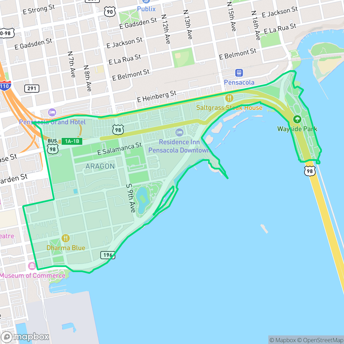 Map showing the location of Baymarc, Pensacola, FL