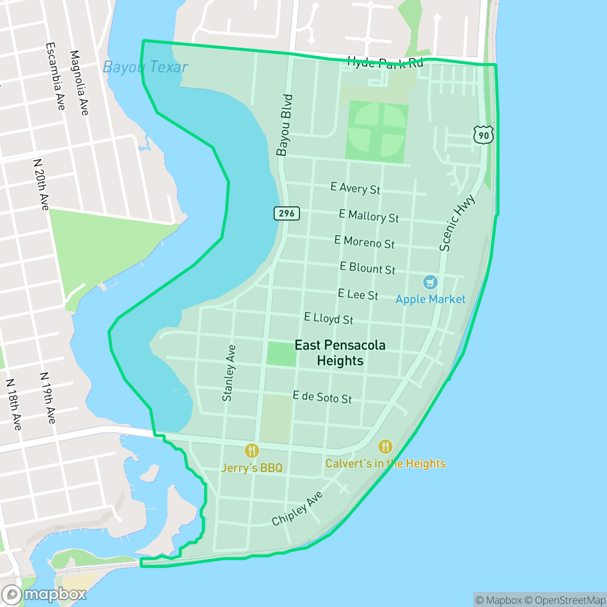 Map showing the location of Cervello, Pensacola, FL
