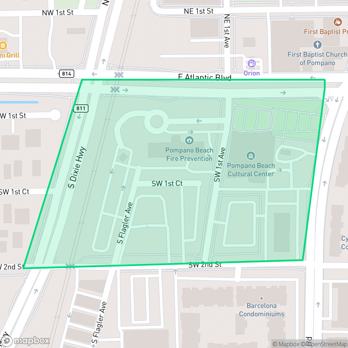 Map showing the location of Civic Campus, Pompano Beach, FL