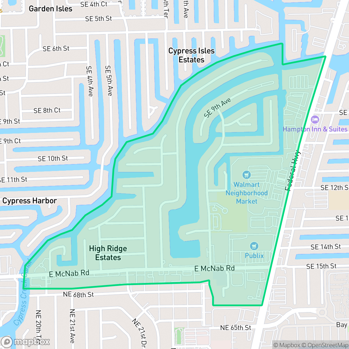 Map showing the location of Cypress Lakes, Pompano Beach, FL