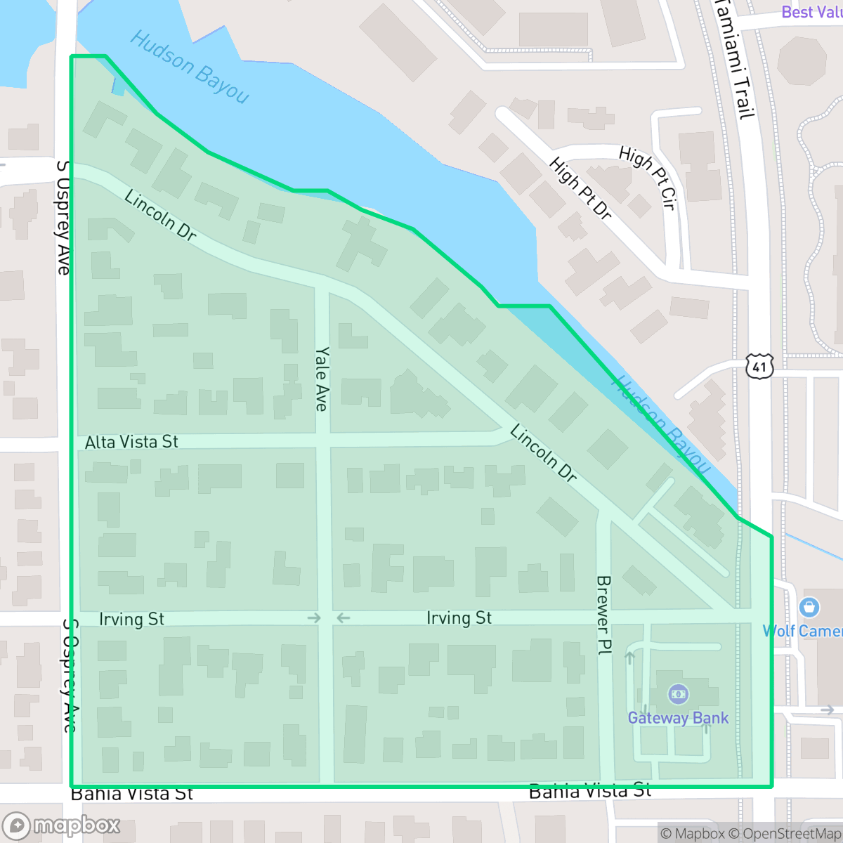 Map showing the location of Avondale, Sarasota, FL
