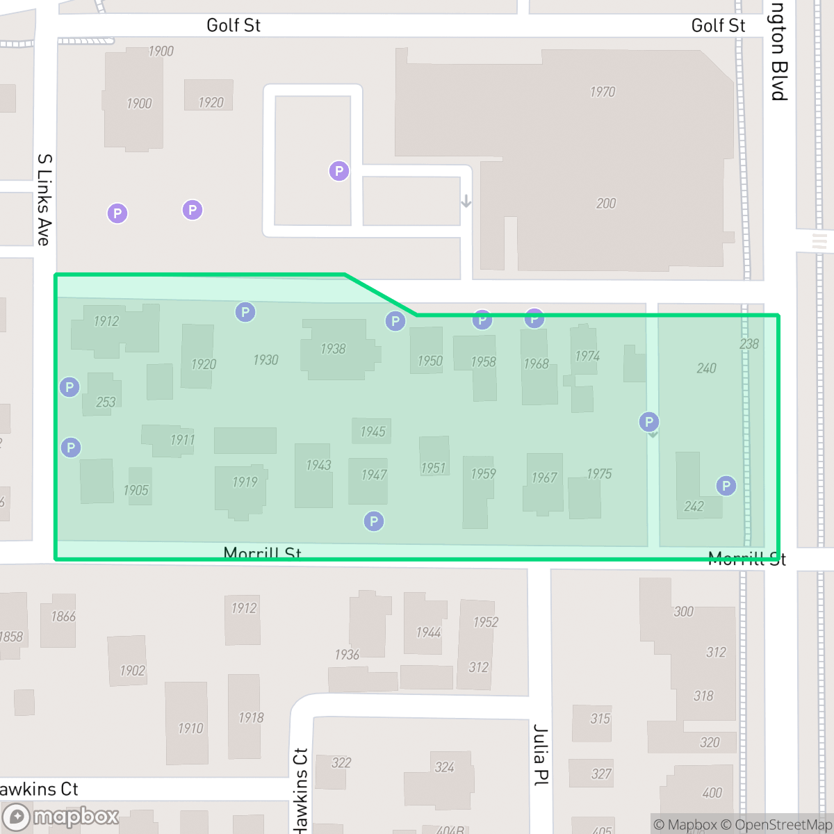 Map showing the location of Towles Court, Sarasota, FL