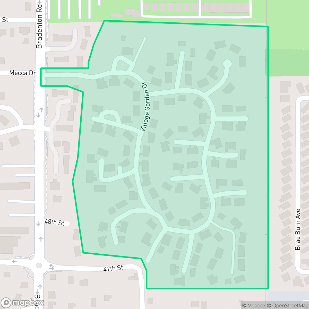 Map showing the location of Village Gardens, Sarasota, FL