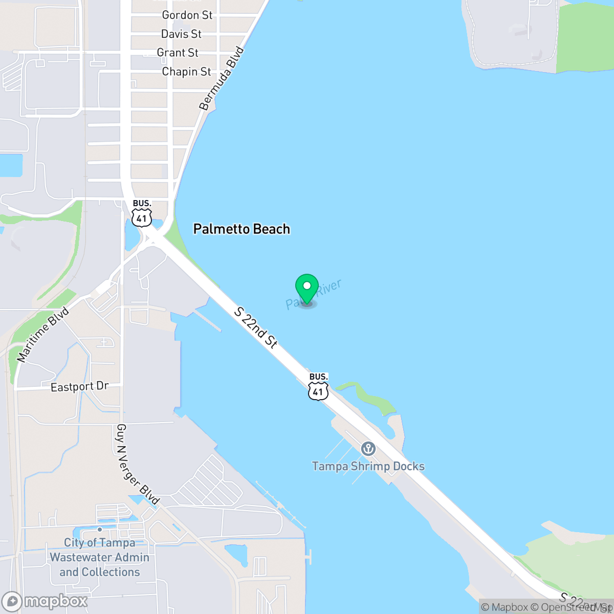 Map showing the location of Palmetto Beach, Tampa, FL