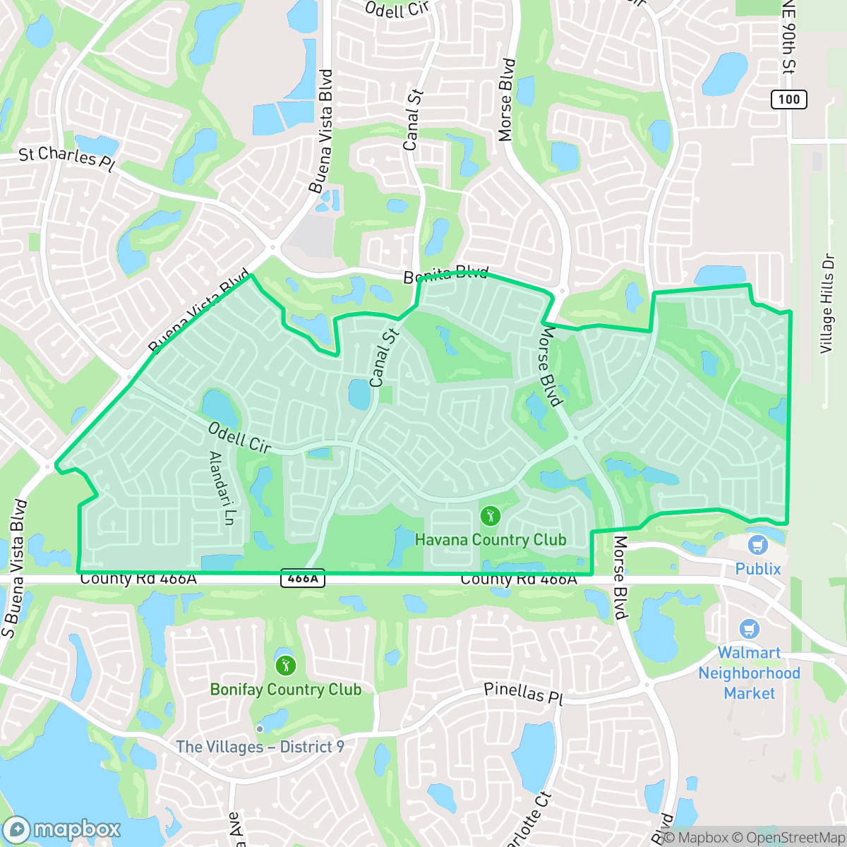 Map showing the location of The Villages - District 7, The Villages, FL