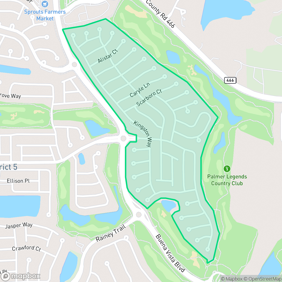 Map showing the location of Village of Winifred, The Villages, FL