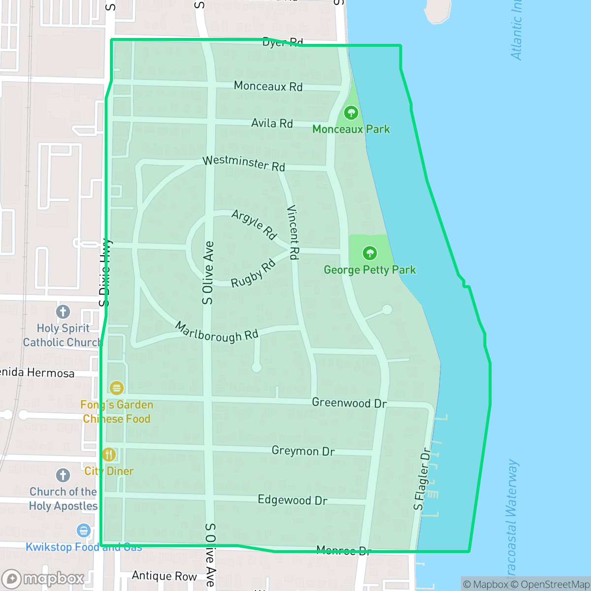 Map showing the location of Propect-Southland Park, West Palm Beach, FL
