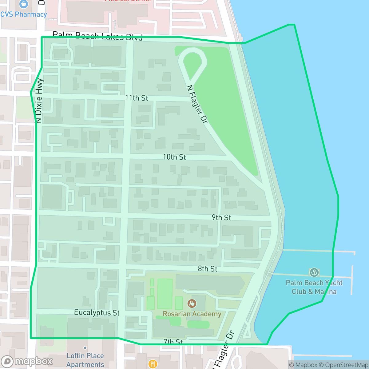 Map showing the location of Providencia Park, West Palm Beach, FL