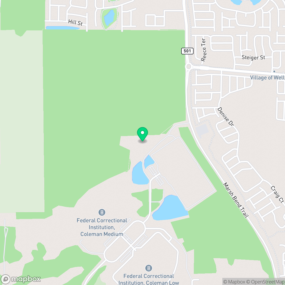 Map showing the location of Wildwood, FL — coverage area