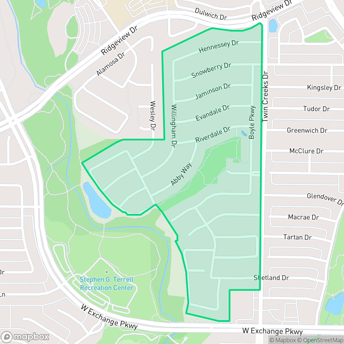 Map showing the location of Cumberland Crossing, Allen, TX