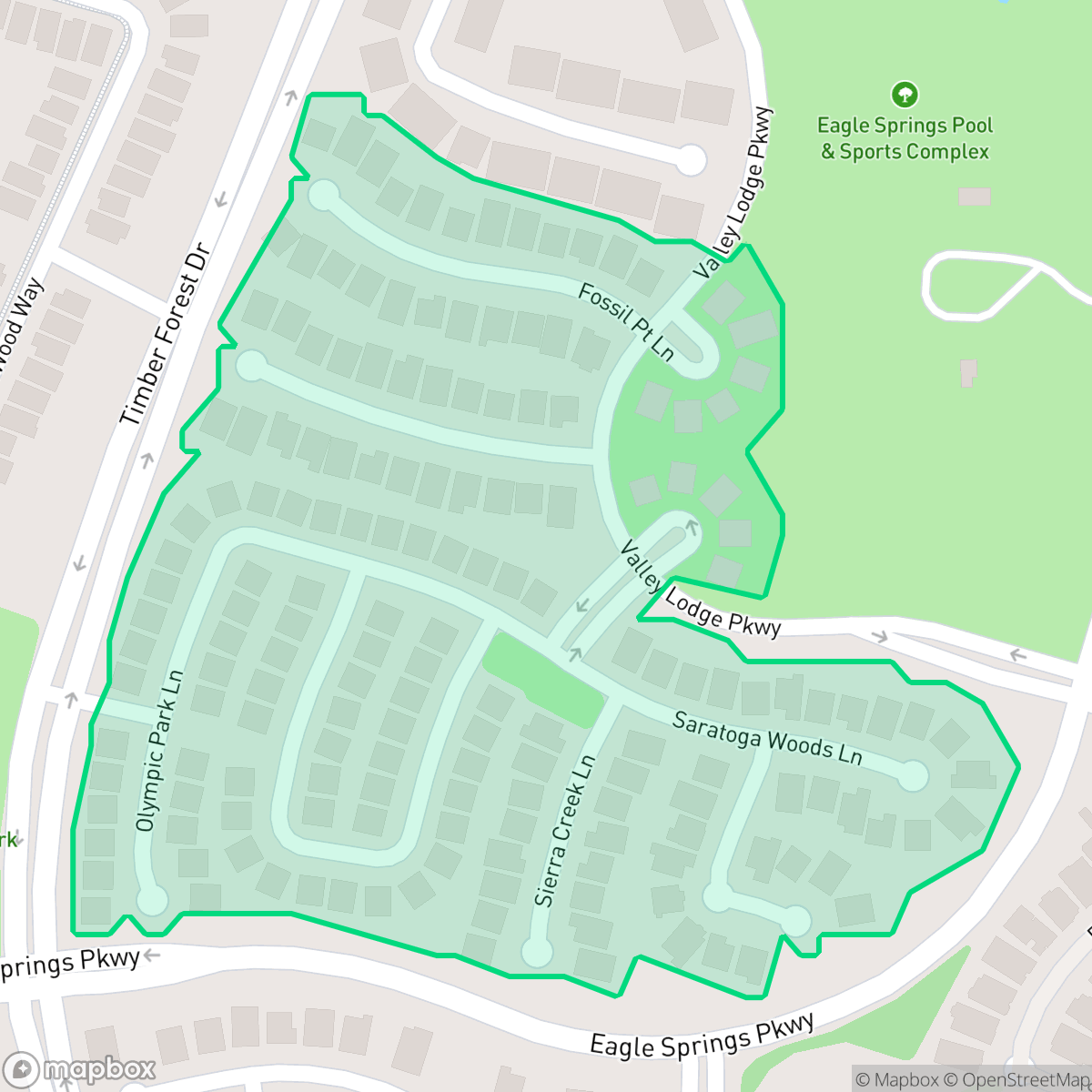 Map showing the location of Arlington Park, Atascocita, TX